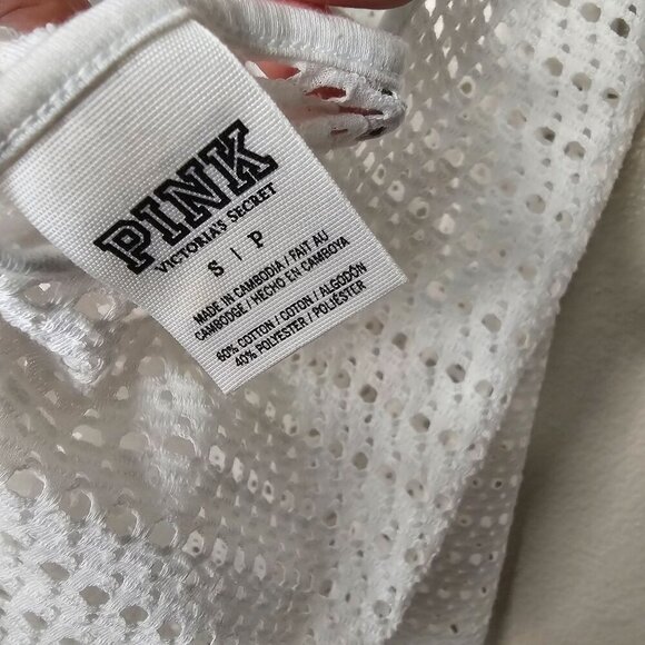 Victoria's Secret Pink Size Small White Eyelet Swim Cover Tank Top - Picture 4 of 4
